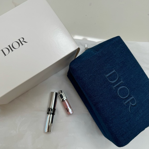 Dior Denim Beauty Bag with mini lip gloss & mascara - Picture 1 of 10